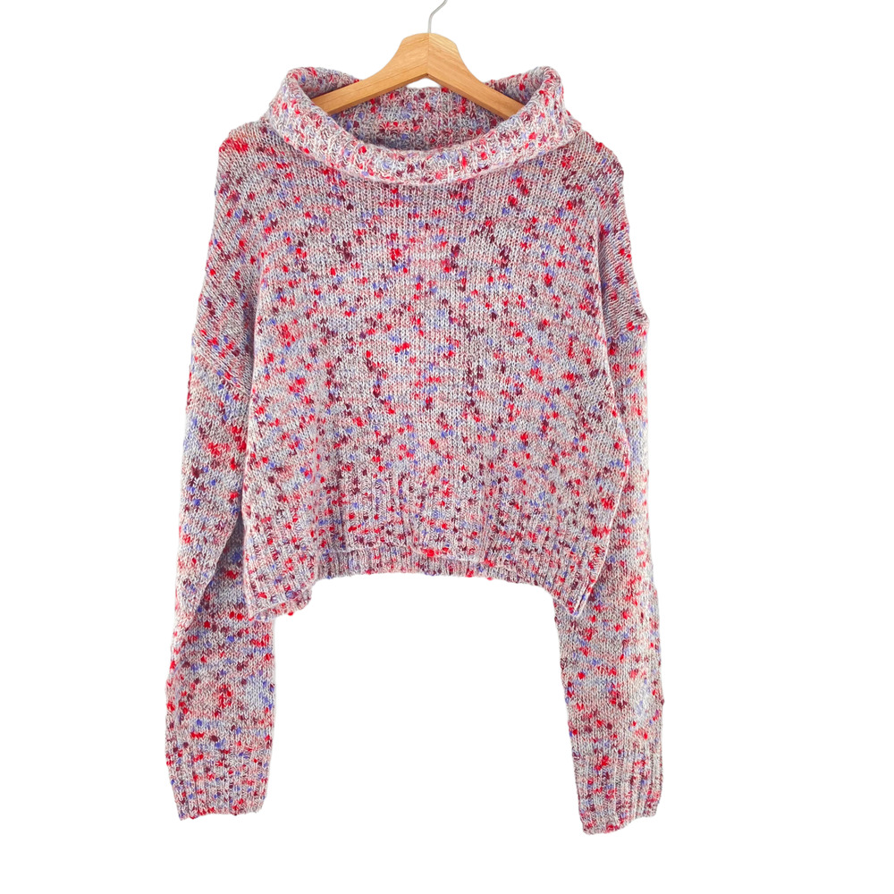 BP. Nordstrom Sprinkle Flecked Knit Blue Cowl Neckline Cozy Oversized